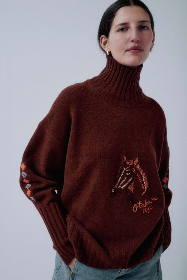 SAYAKA DAVIS NEW YORK OTAKARA NYC x SAYAKA DAVIS Fire Horse High Collar Sweater