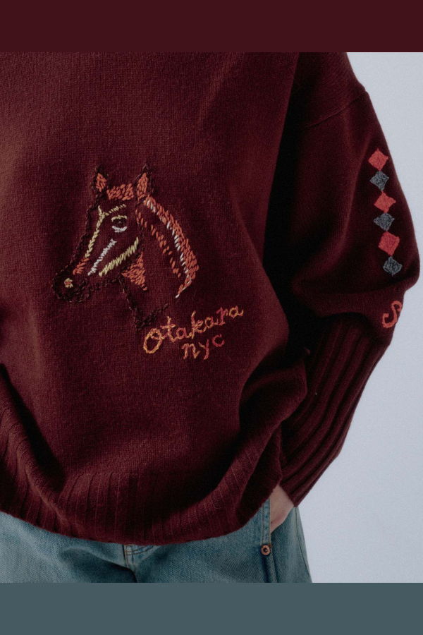 SAYAKA DAVIS NEW YORK OTAKARA NYC x SAYAKA DAVIS Fire Horse High Collar Sweater