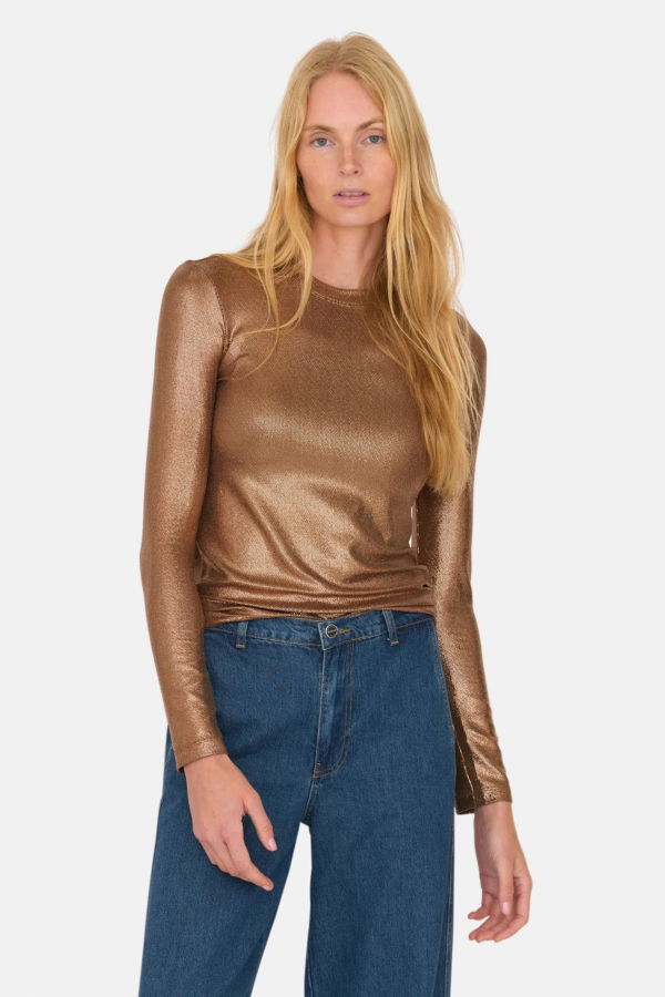 SECULAR Flora Fitted Crew Top - Bronze