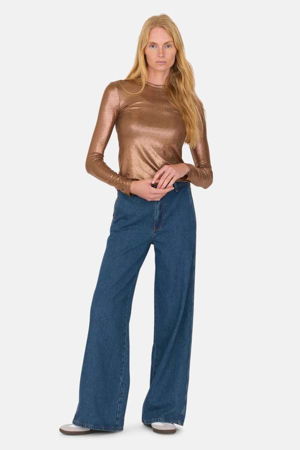 SECULAR Flora Fitted Crew Top - Bronze