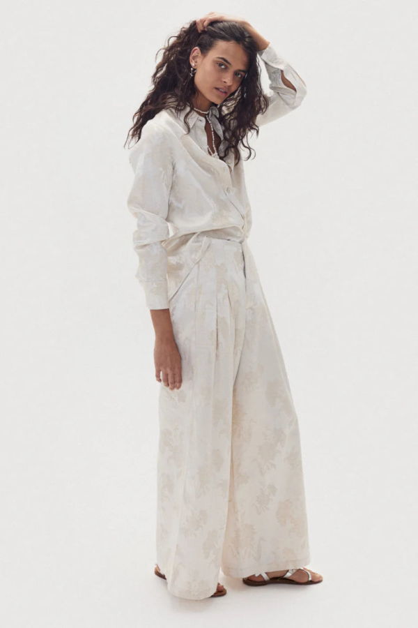 Lanhtropy San Marino Brocade Shirt - Ivory Garden