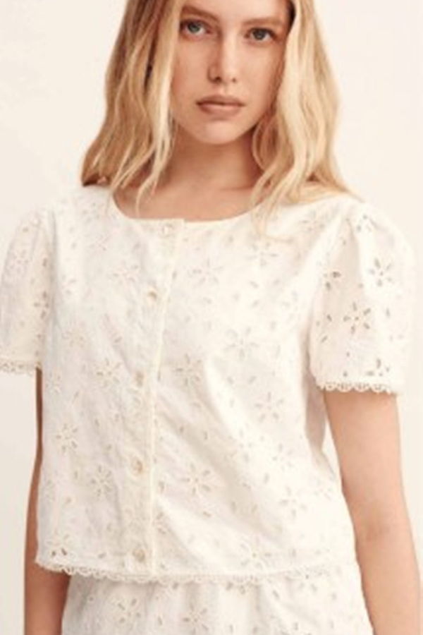 Posse Salma Cap Sleeve Top - Vintage White