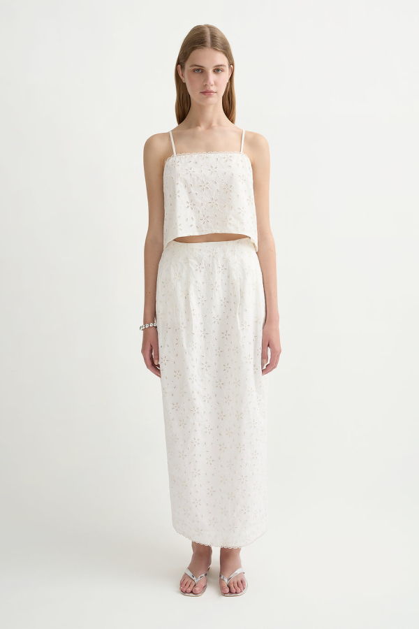 Posse Salma Column Skirt - Vintage White