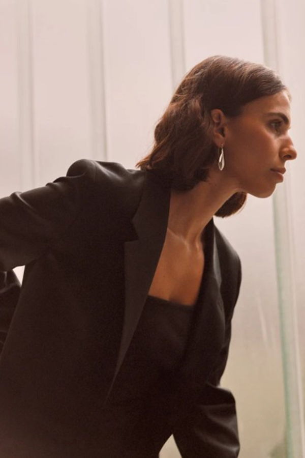 Studio Bille Medium Sculpted Drop Earrings - Silver