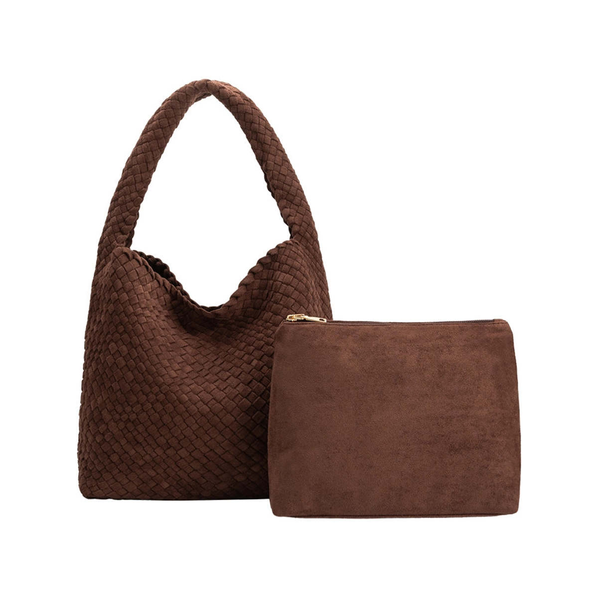 Melie Bianco Johanna Tobacco Suede Vegan Shoulder Bag - Image 2 of 6