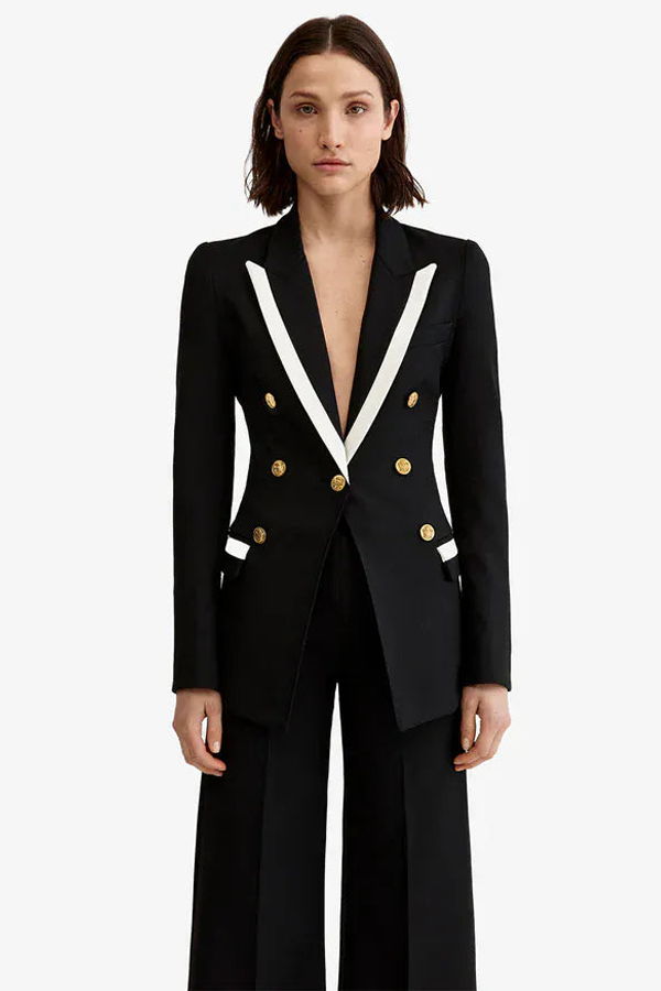 Smythe Taped Not a DB Blazer - Deep Black with Chalk