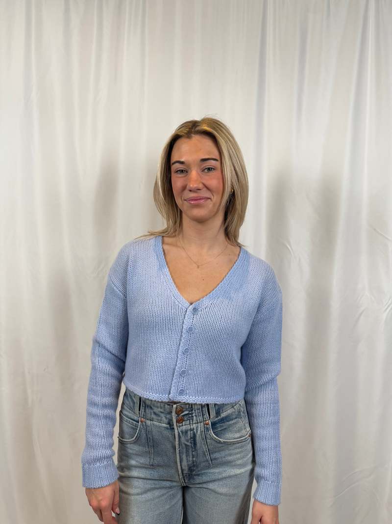 SABLYN Bianco Cropped V-Neck Cardigan