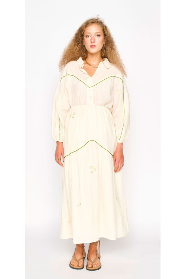 Mirth Brighton Skirt - Lime Jamdani