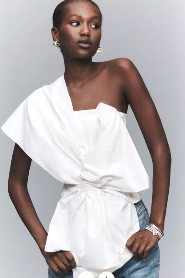 Maude Club Gia Off-Shoulder Twist Front Top - Black