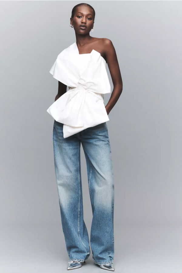 Maude Club Gia Off-Shoulder Twist Front Top - Black