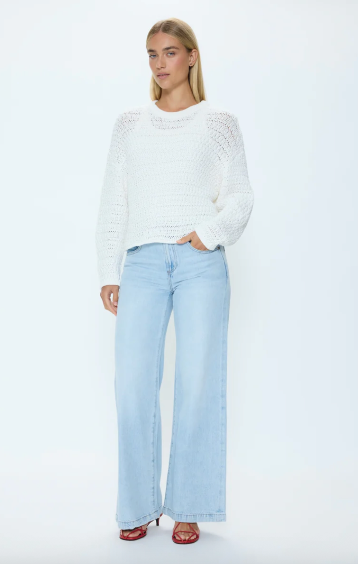 Pistola Katya Relaxed Crew Neck Sweater - Le Blanc - Image 2 of 3