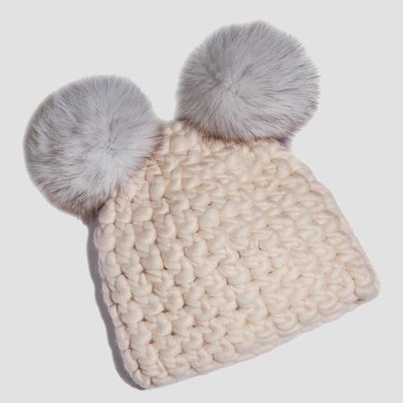 Laude the Label Chic Cream Knit Women\'s Hat LAUDE the Label Heritage Cable Beanie - Cream | Garmentory main image 3