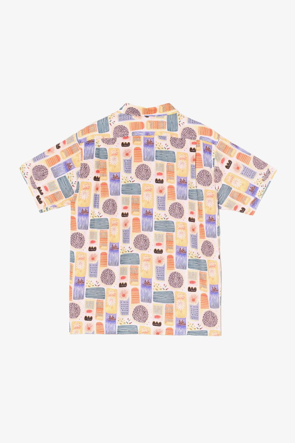 Engineered Garments Camp Shirt - Multi Color Tencel Jamaican Print