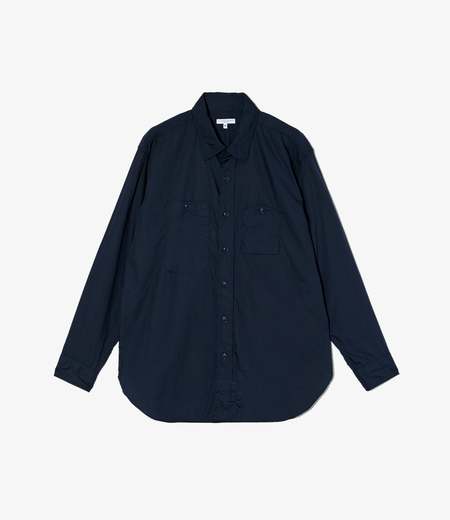 Engineered Garments Spread Collar Shirt - NAVY | Garmentory