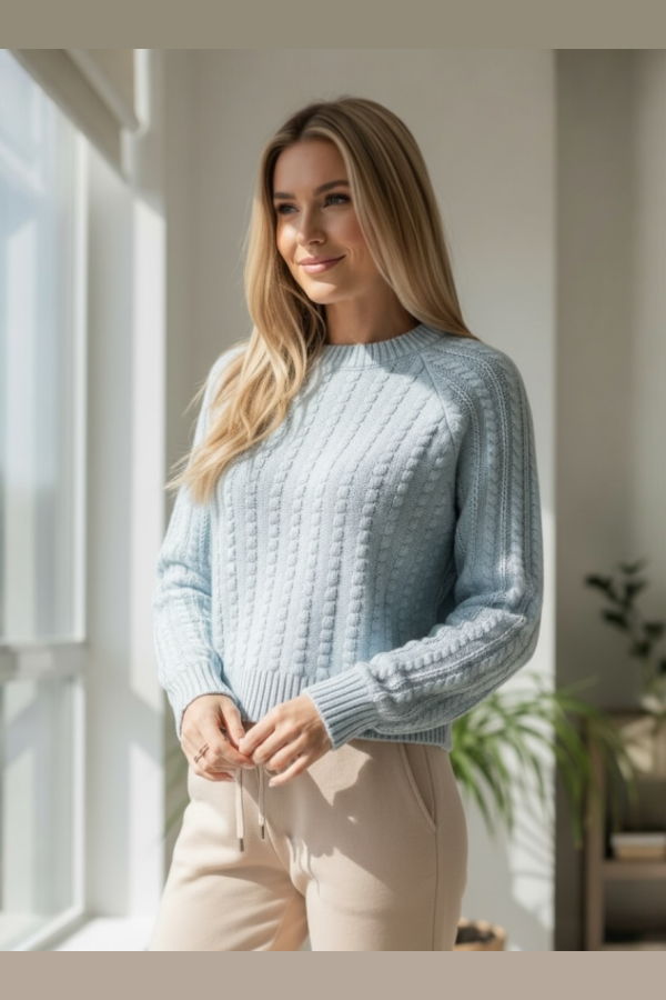 Autumn Cashmere Popcorn Raglan Crew Sweater