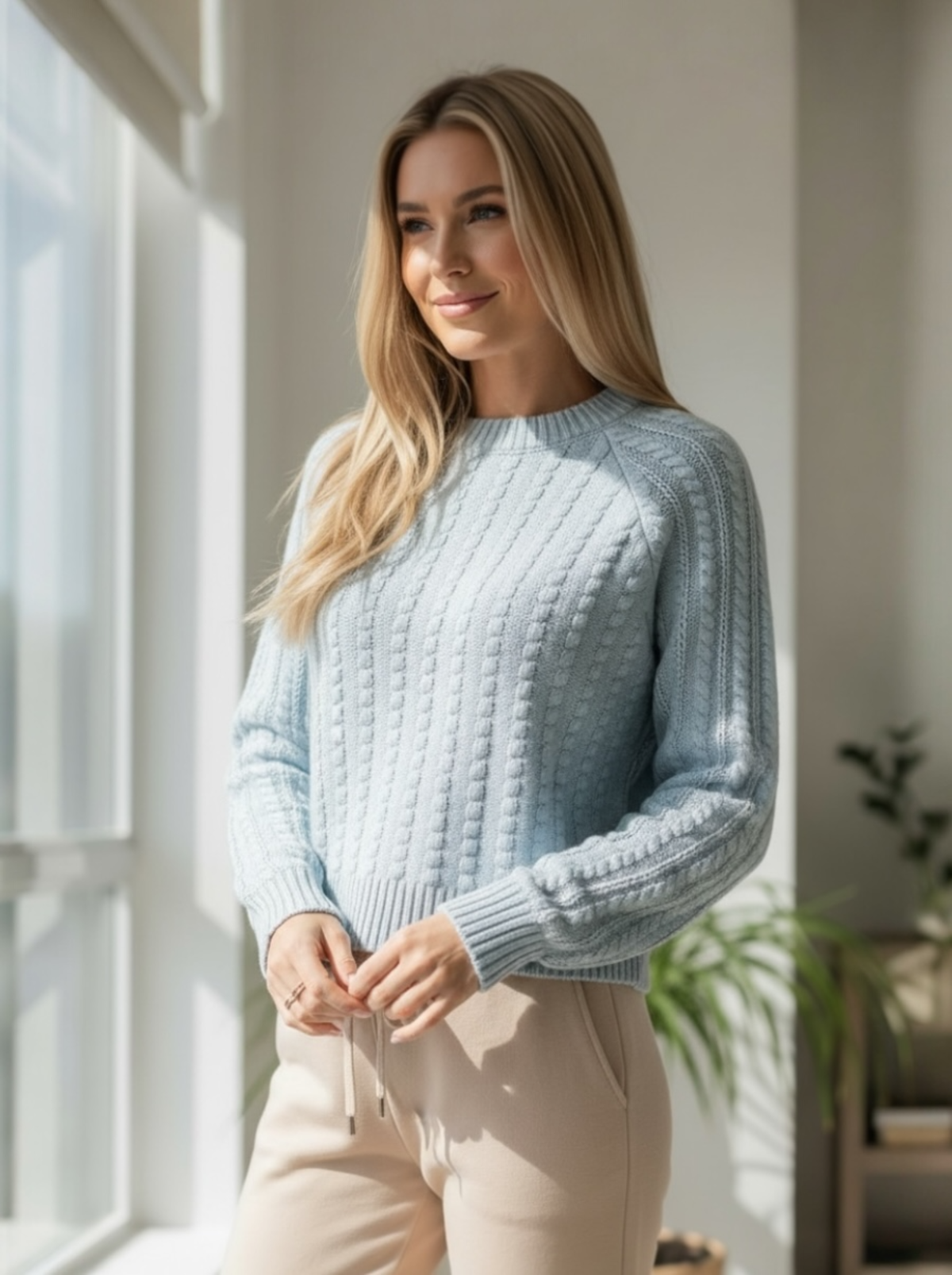 Autumn Cashmere Popcorn Raglan Crew Sweater - Image 1 of 3