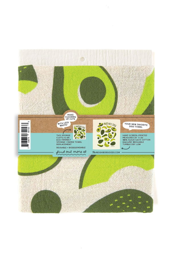 The Neighborgoods Avocado Dish Towel + Sponge Cloth Gift Set