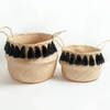 Creative Women Black Tasseled Belly Basket - Thumbnail 3