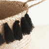 Creative Women Black Tasseled Belly Basket - Thumbnail 4