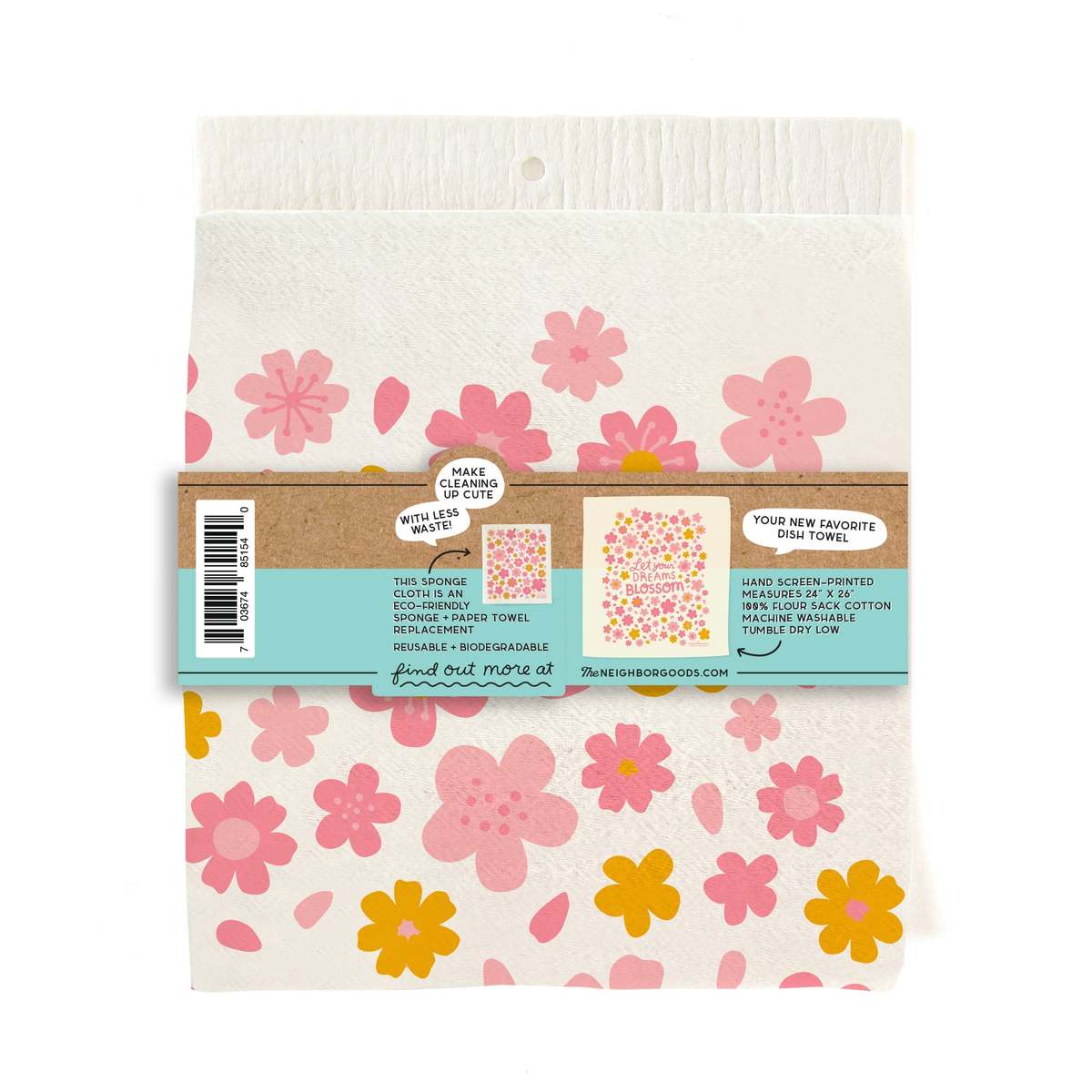 The Neighborgoods Blossoms Dish Towel + Sponge Cloth Gift Set - Image 2 of 9