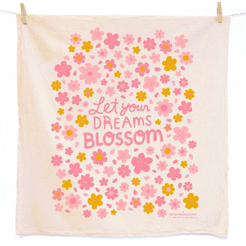 The Neighborgoods Blossoms Dish Towel + Sponge Cloth Gift Set