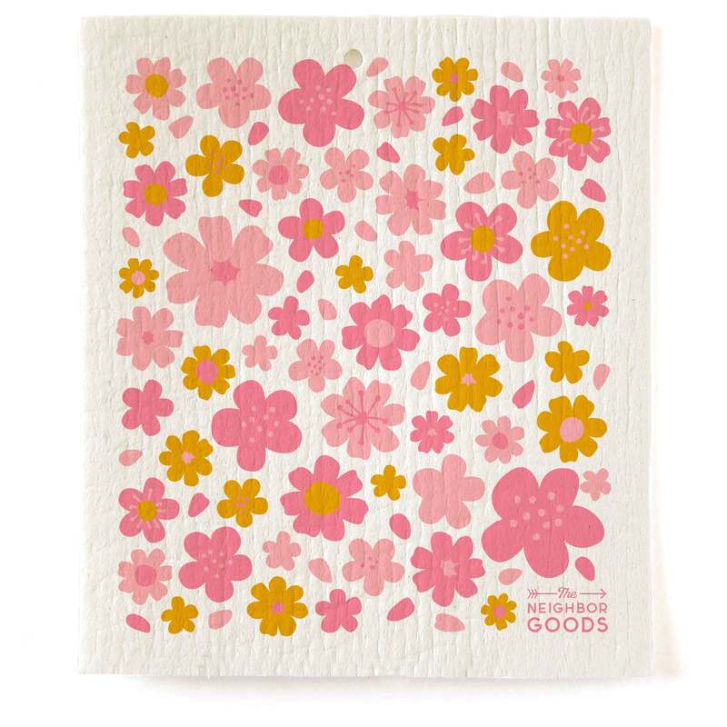 The Neighborgoods Blossoms Dish Towel + Sponge Cloth Gift Set