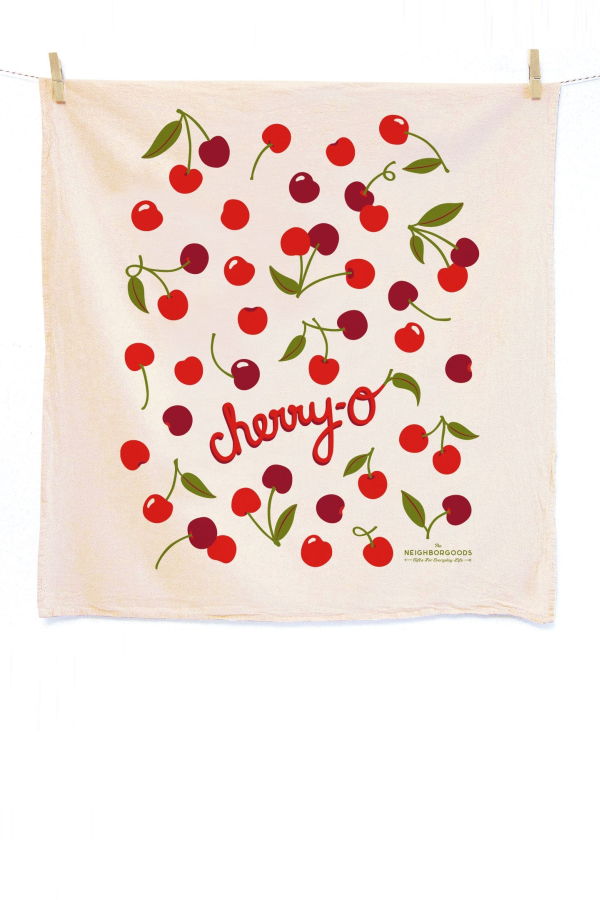 The Neighborgoods Cherry Dish Towel + Sponge Cloth Gift Set