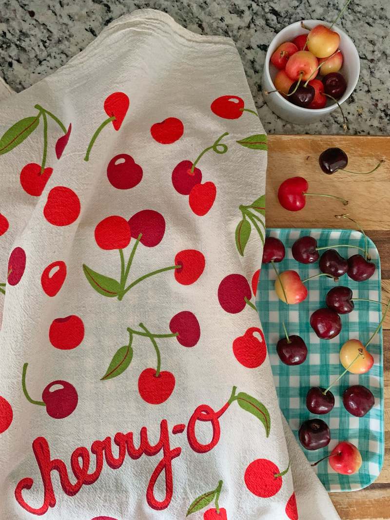 The Neighborgoods Cherry Dish Towel + Sponge Cloth Gift Set
