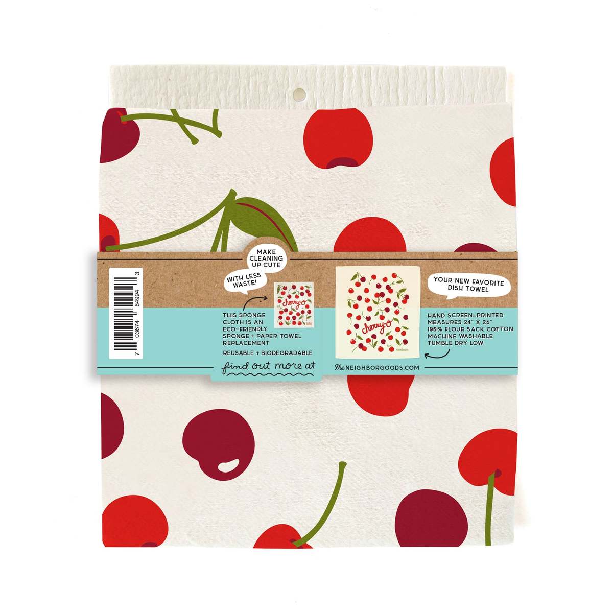 The Neighborgoods Cherry Dish Towel + Sponge Cloth Gift Set - Image 5 of 8
