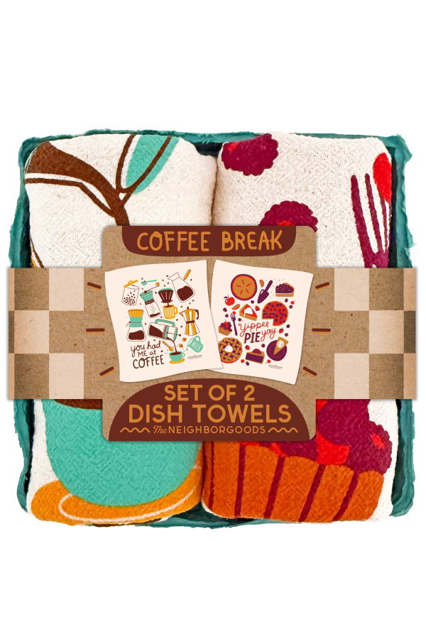 The Neighborgoods Coffee Break Dish Towel Set of 2