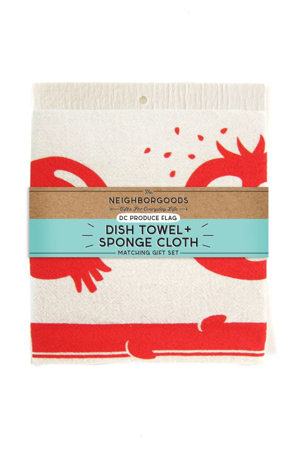 The Neighborgoods DC Flag Dish Towel + Sponge Cloth Gift Set