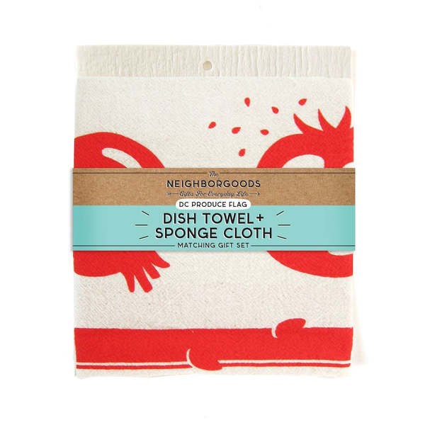 The Neighborgoods DC Flag Dish Towel + Sponge Cloth Gift Set