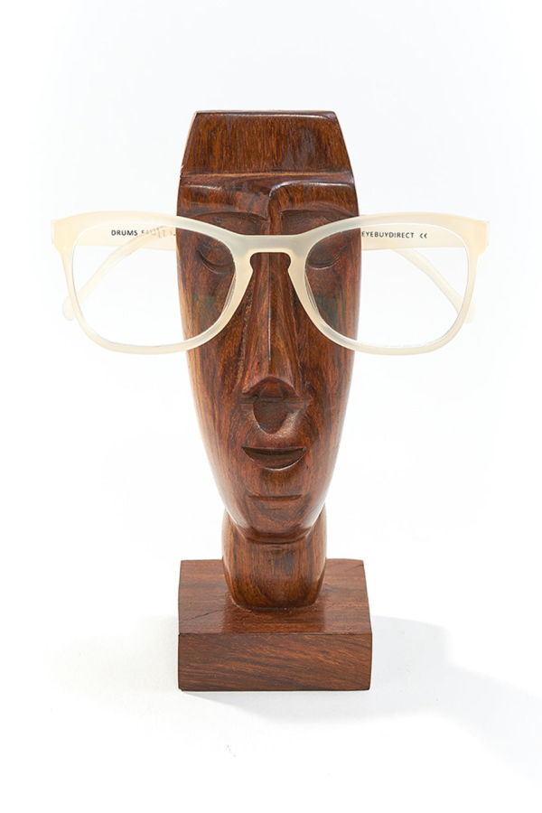 Matr Boomie Face Glasses Holder Stand - Hand Carved Indian Rosewood