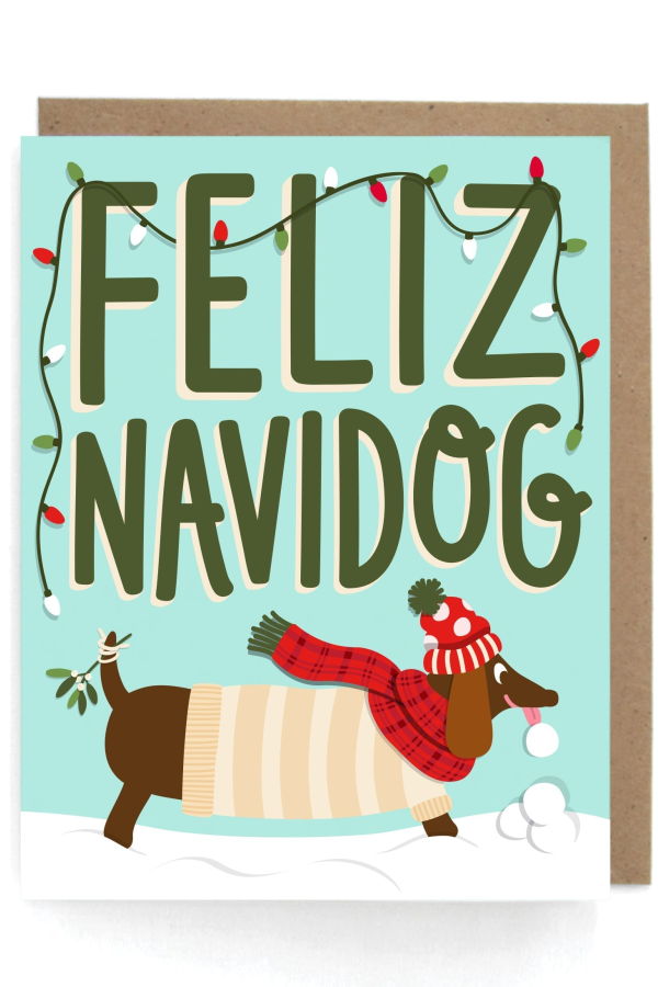 The Neighborgoods Feliz Navidog Card Set of 8 Greeting Cards