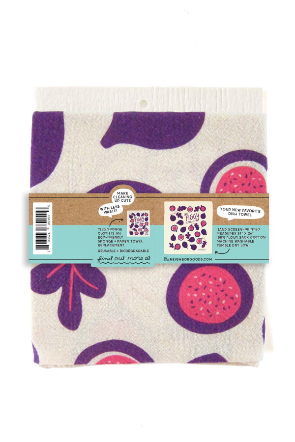 The Neighborgoods Fig Dish Towel + Sponge Cloth Gift Set