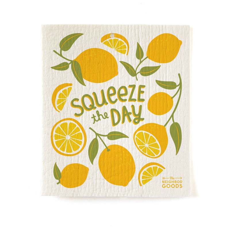 The Neighborgoods Lemon Dish Towel + Sponge Cloth Gift Set
