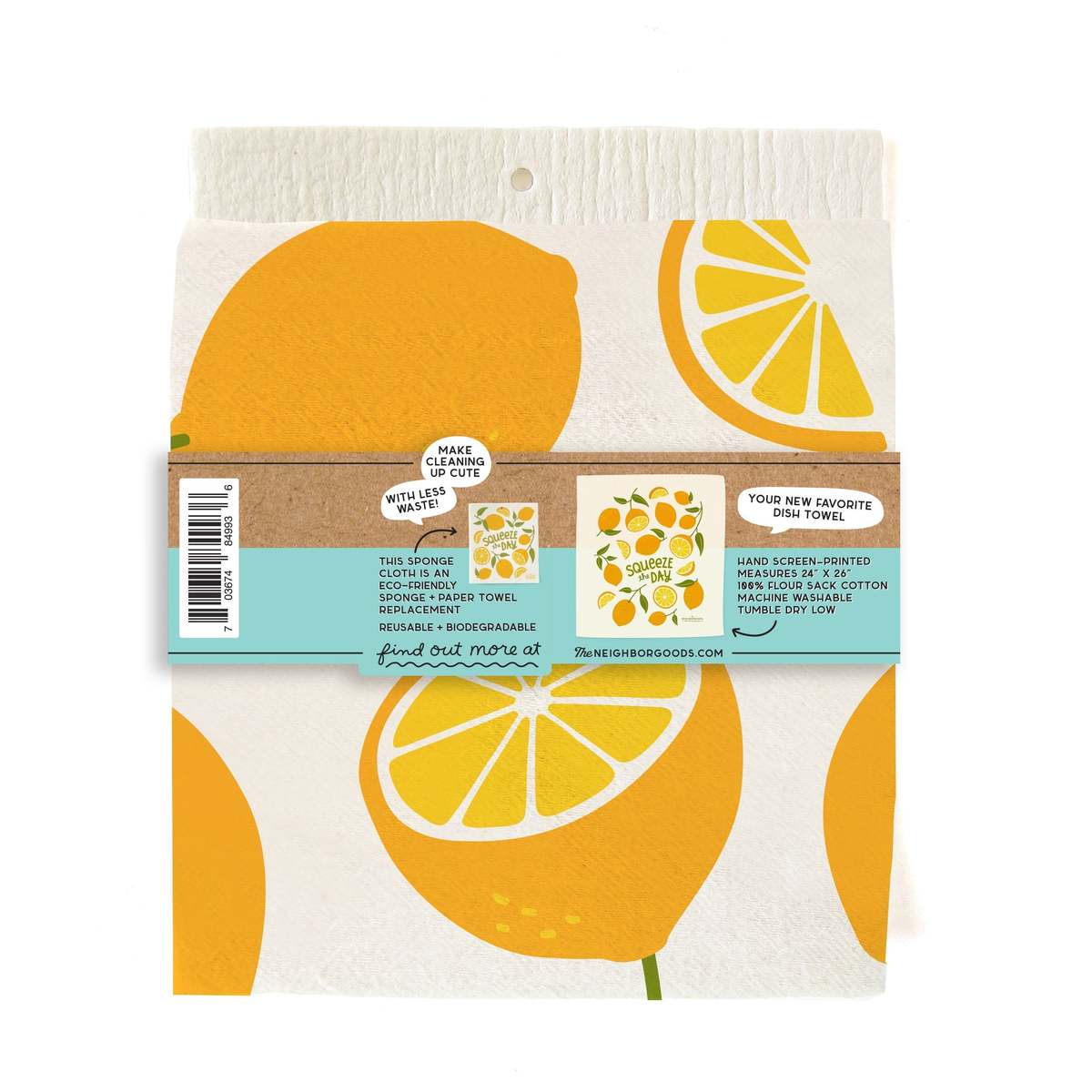 The Neighborgoods Lemon Dish Towel + Sponge Cloth Gift Set - Image 4 of 9