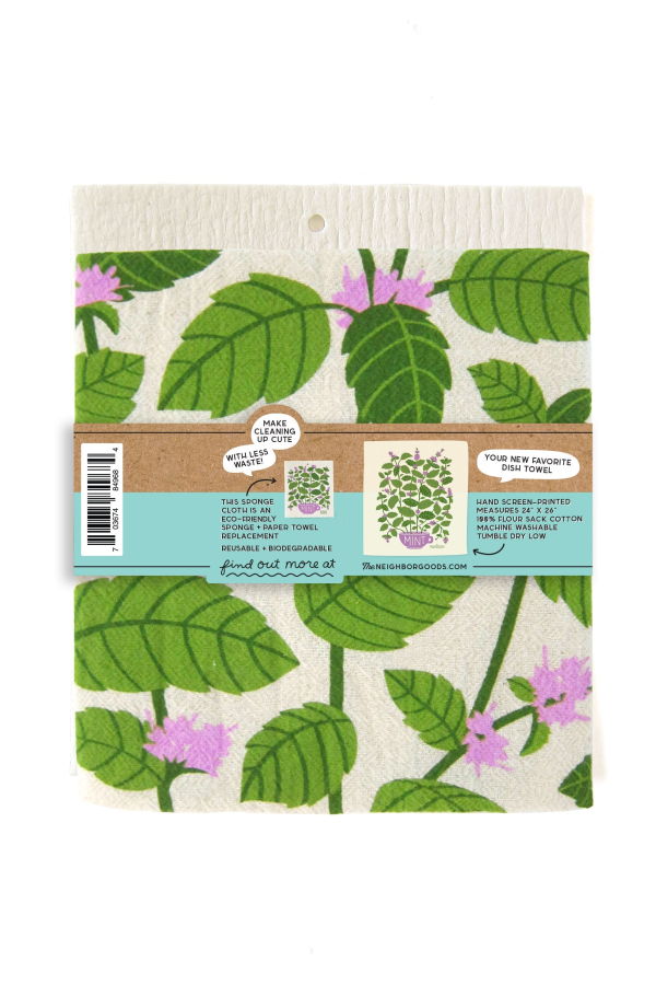 The Neighborgoods Mint Dish Towel + Sponge Cloth Gift Set