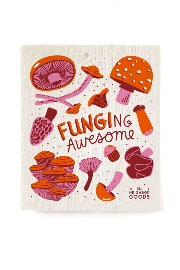 The Neighborgoods Mushroom Dish Towel + Sponge Cloth Gift Set