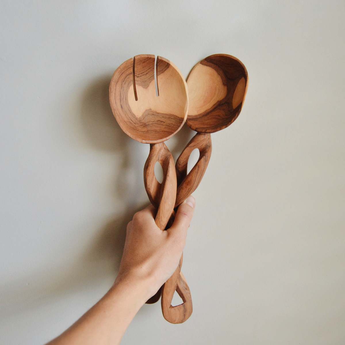 Creative Women Olive Wood Spiral Servers - Image 2 of 5