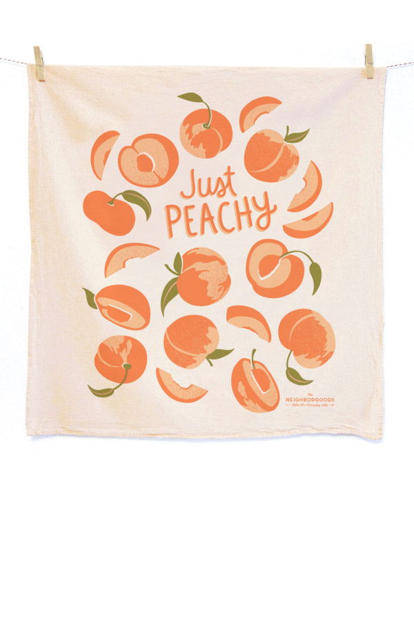 The Neighborgoods Peach Dish Towel + Sponge Cloth Gift Set