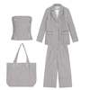 London Atelier Byproduct Blazer Trousers Corset and Tote Bag Set - Thumbnail 1