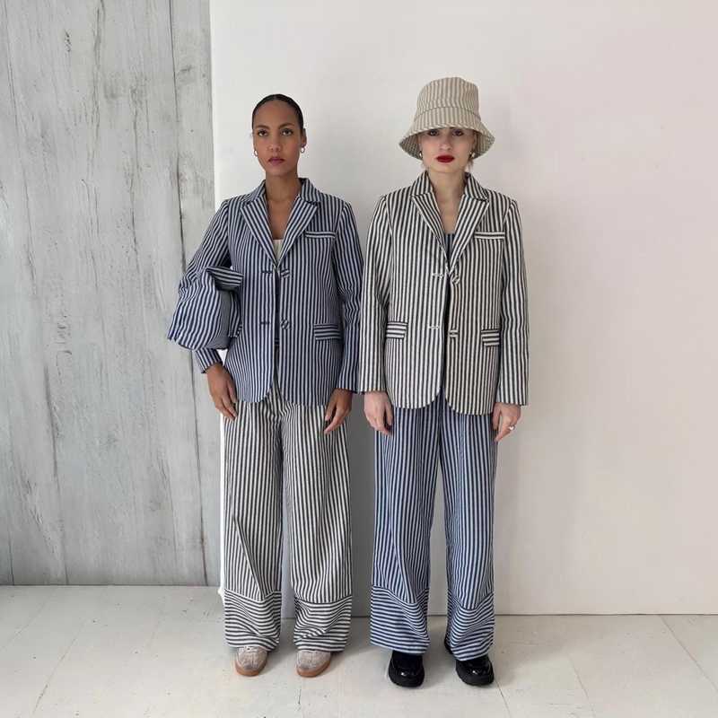 London Atelier Byproduct Blazer Trousers Corset and Tote Bag Set