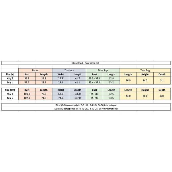 London Atelier Byproduct Blazer Trousers Corset and Tote Bag Set