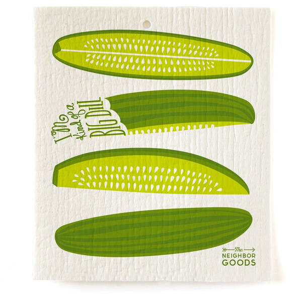 The Neighborgoods Pickle Dish Towel + Sponge Cloth Gift Set