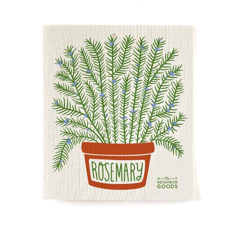 The Neighborgoods Rosemary Dish Towel + Sponge Cloth Gift Set