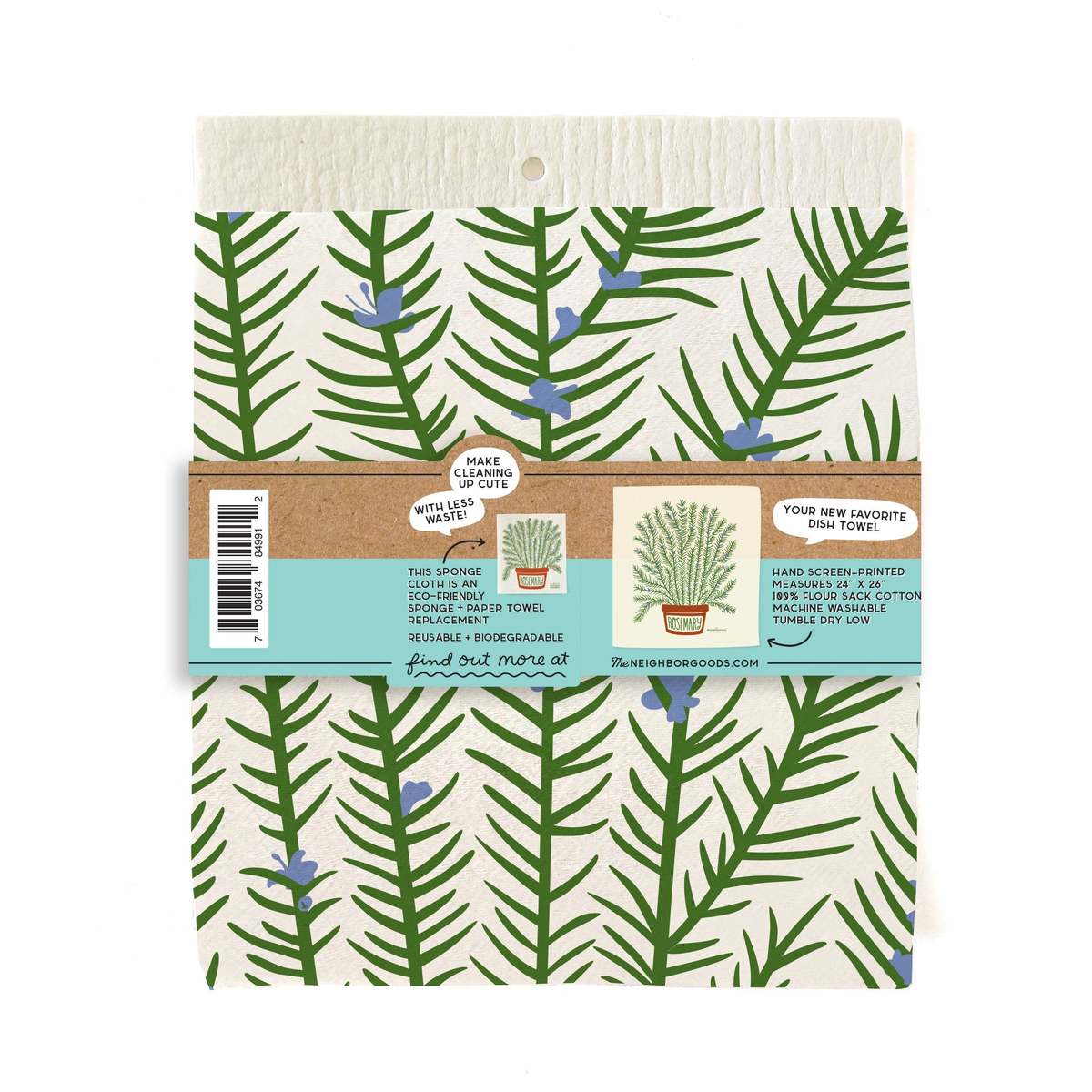 The Neighborgoods Rosemary Dish Towel + Sponge Cloth Gift Set - Image 4 of 6