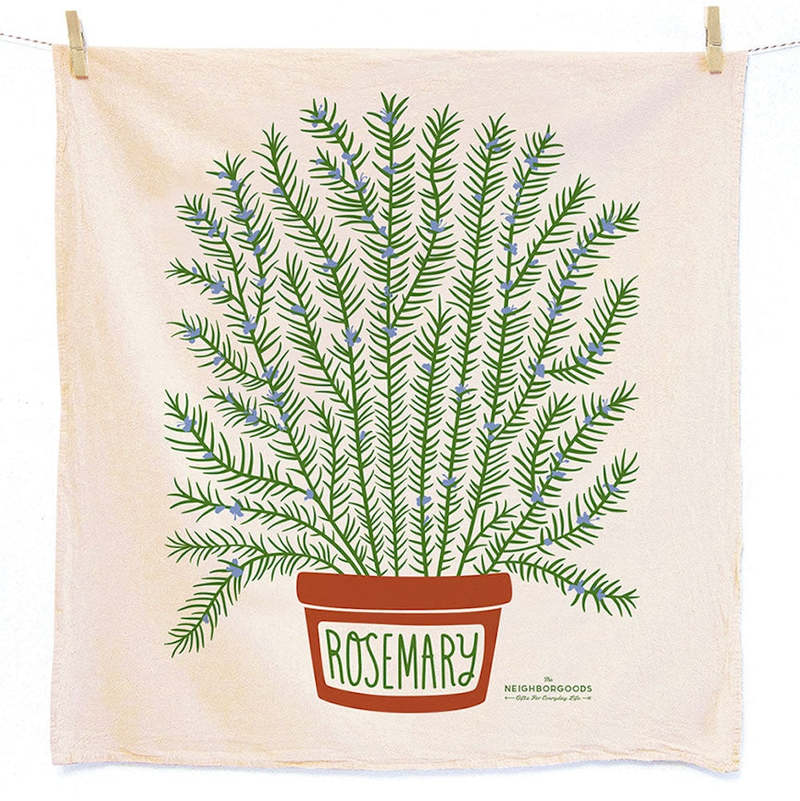 The Neighborgoods Rosemary Dish Towel + Sponge Cloth Gift Set
