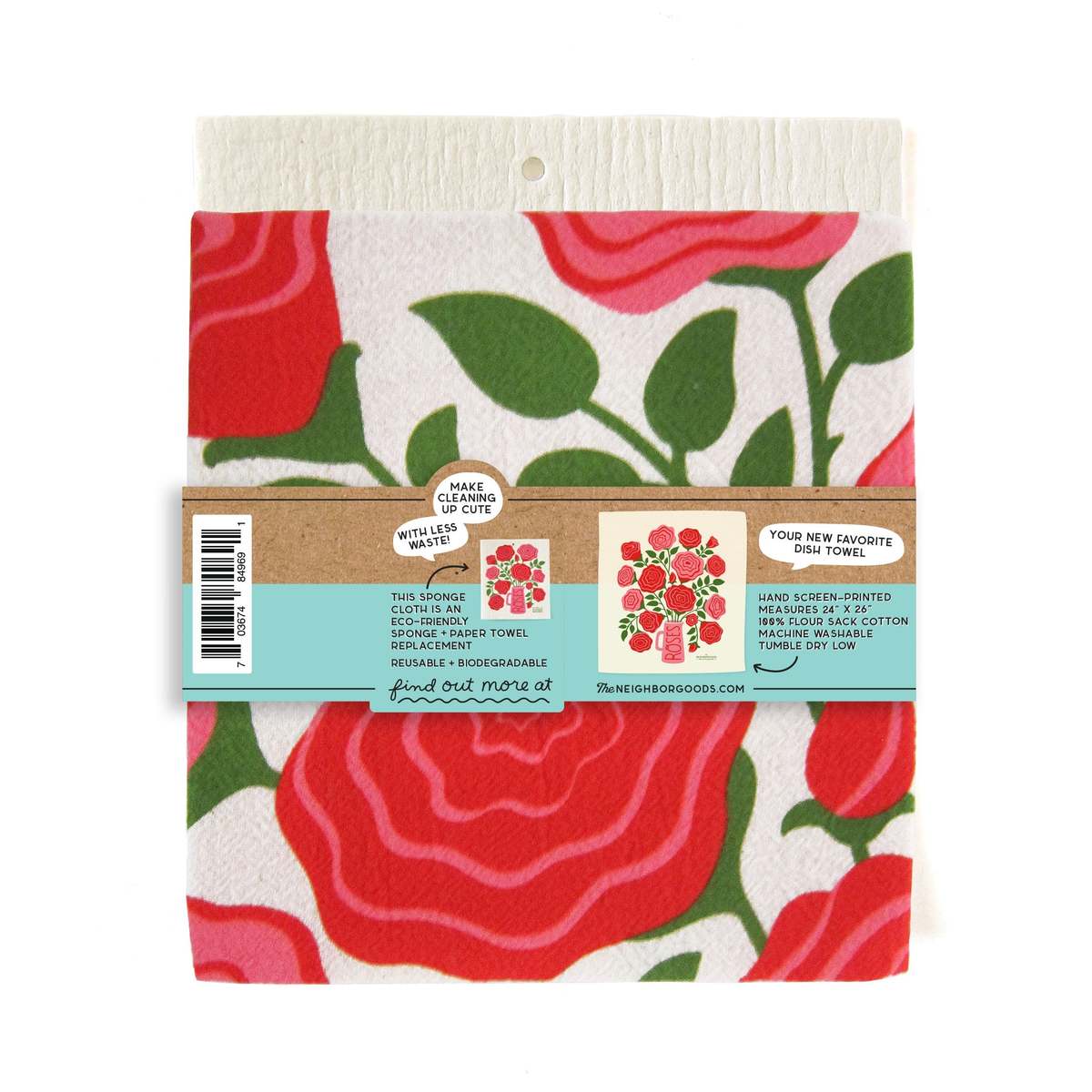 The Neighborgoods Roses Dish Towel + Sponge Cloth Gift Set - Image 2 of 9