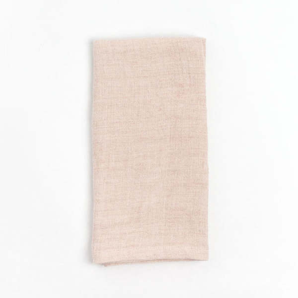 Creative Women Stone Washed Linen Napkins, Blush - Set of 4